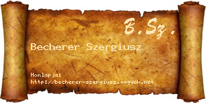 Becherer Szergiusz névjegykártya